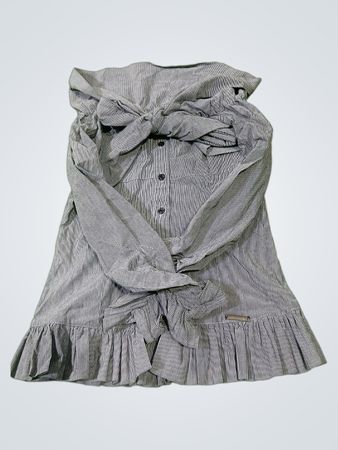 Fashion Lucy gestreiftes Kleid mit Schleifen und Rüschen