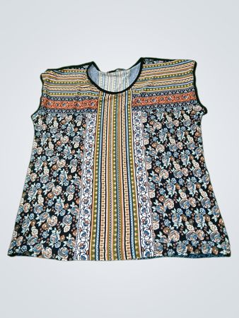 Hamilton ärmellose Bluse mit geometrischem und floralem Muster