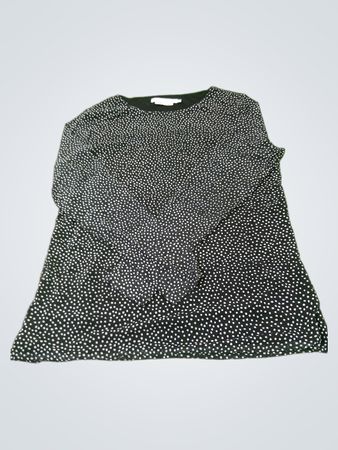 CONTEMPORAINE PAR SIMONS Schwarzes Langarmoberteil mit weißen Punkten