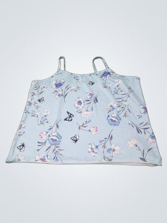 Hellblaues Camisole-Oberteil mit Blumen- und Schmetterlingsmuster