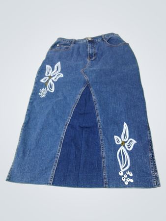MARC LAUGE CLASSIC Jeansrock mit Blumenapplikation