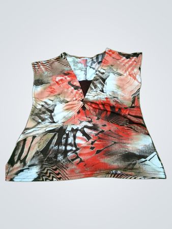 Damen-Top mit V-Ausschnitt und Print