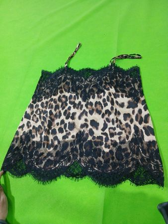 STORIA Cami-Top mit Leopardenmuster und Spitzenbesatz