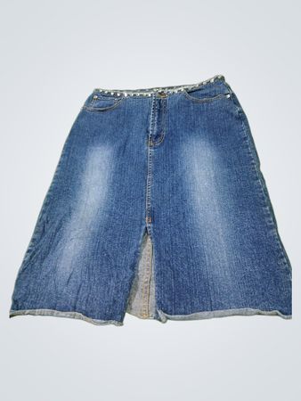 R4R JEANS Damen-Jeansrock mit verziertem Taillenbund