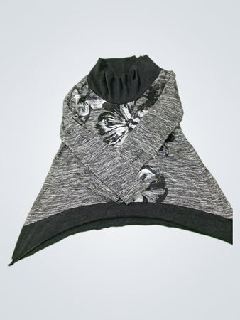 Grau Tunika mit Blumenmuster