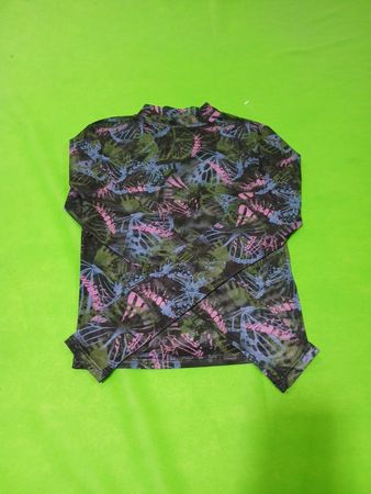 Forever 21 Long-sleeve Butterfly Print Mesh Top