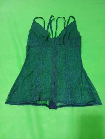 Babydoll in pizzo verde con cerniera