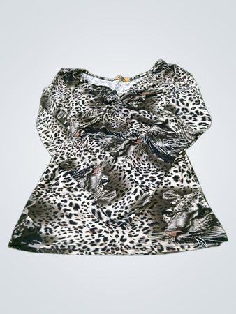 ER STREET WEAR Cheetah Print Long Sleeve Top