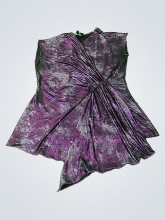 Laura Ruched Asymmetrical Purple Top