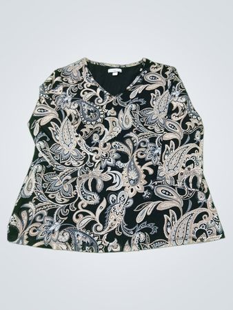 Croft & Barrow Paisley Print Long Sleeve Top