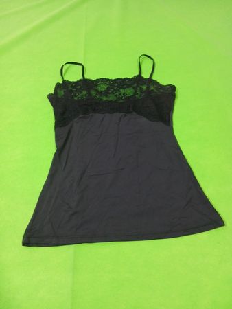 Black camisole with lace trim