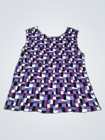 Sleeveless Top with Geometric Pattern