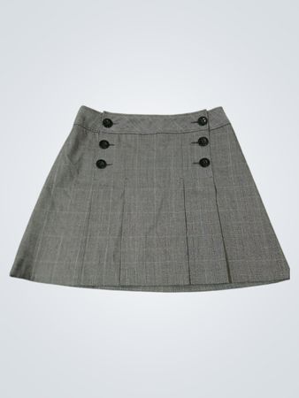 Yessica Women's Grey Plaid Skirt with Buttons