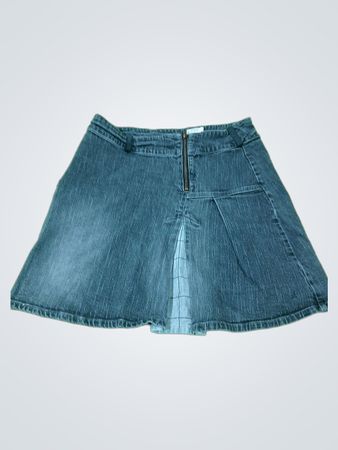 FRN Denim Mini Skirt with Zipper and Pocket Detail