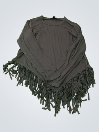 Karen Kane Black Fringe Poncho Top