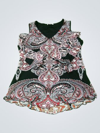 Laura Cold Shoulder Paisley Print Top