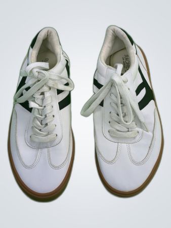 White Lace-Up Sneakers