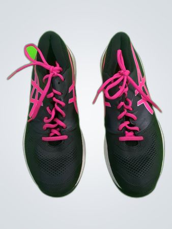 Adidas Black and Pink Lace-Up Sneakers