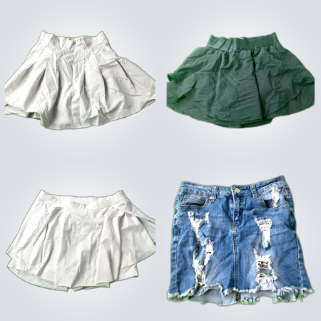 Denim and White Skirts