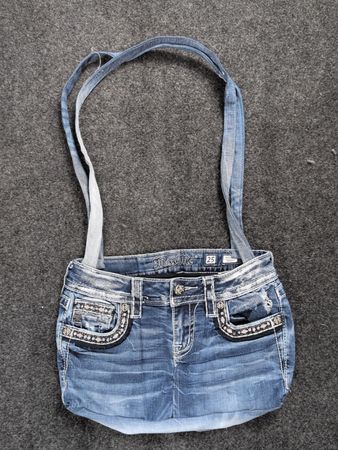 Upcycled Miss Me Denim Jean Purse