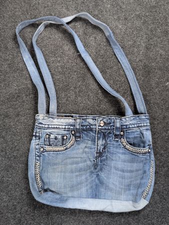 Upcycled Rock Revival Denim Crossbody Bag