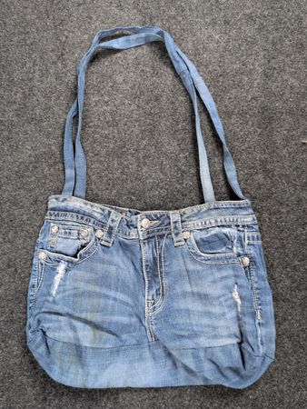 Upcycled Miss Me Denim Tote Bag
