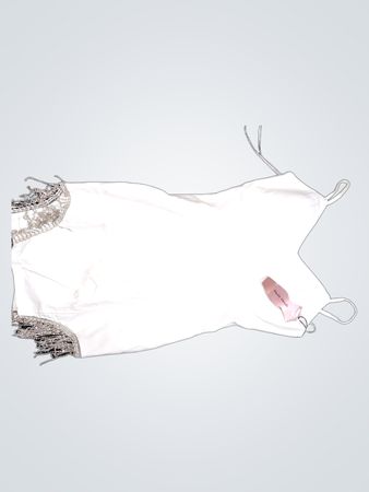 Haute Monde Weißes Perlenkleid