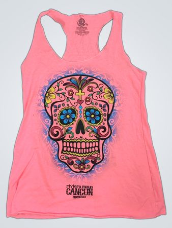 Expressate Pink Cancun Riviera Maya Sugar Skull Tank Top