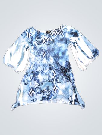 Cal Style Blue Print Top
