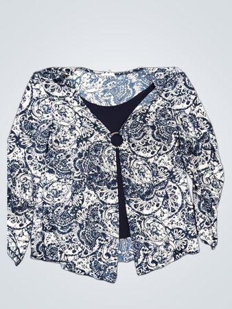 Blau-Weiße Paisley-Muster Bluse