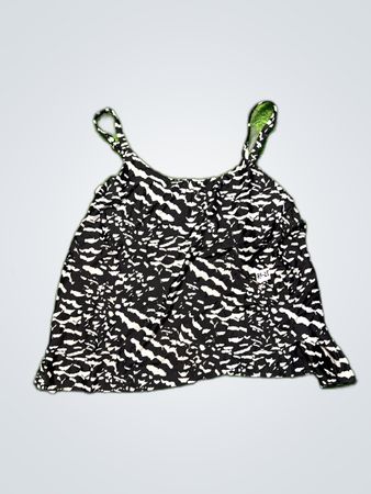 Island Escape Black and White Cow Print Tank Top