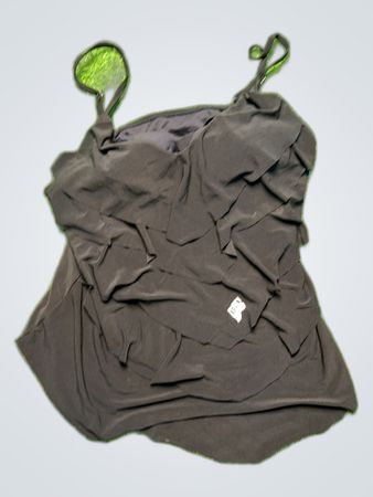 Vanishing Act Black Ruffled Cami Top