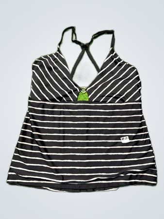 Time Tru Black and White Striped Tank Top