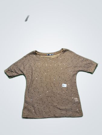 Brown Sequined T-Shirt