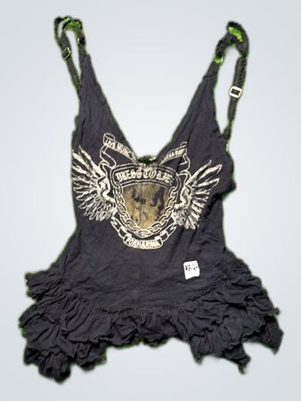 Black Ruffled Tank Top