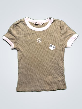Olive Green Peace Sign T-Shirt