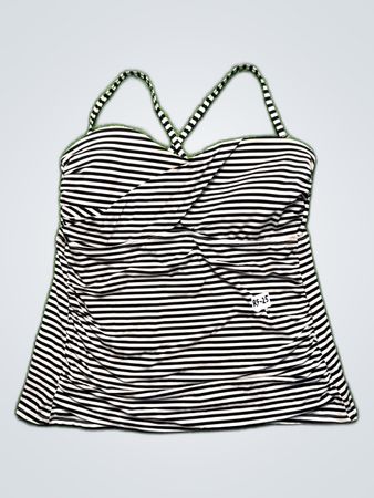 APT 29 Black and White Striped Tank Top