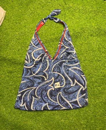 Blue Paisley Halter Top