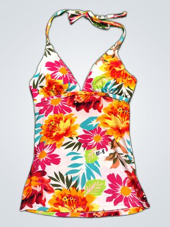Brooks Floral Halter Neck Bikini Top
