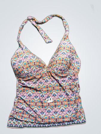 Chaps Multicolored Halter Bikini Top