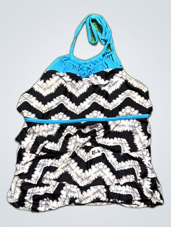 Justice Black and White Chevron Halter Top