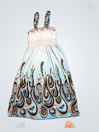 Blue Paisley Pattern Dress