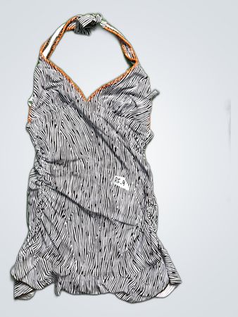 Kenneth Cole Reaction Striped Halter Neck Swimsuit