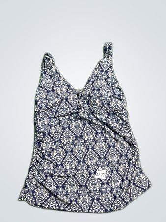 Kona Sol Blue Patterned Tankini Top