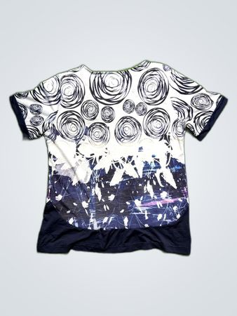 Unbranded Abstract Swirl Print Short-Sleeve Top