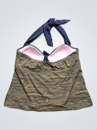 Green Camouflage Swim Top