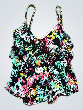 Aqua Green Floral Swimsuit Top