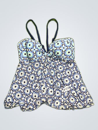Blue Floral Swimsuit Top