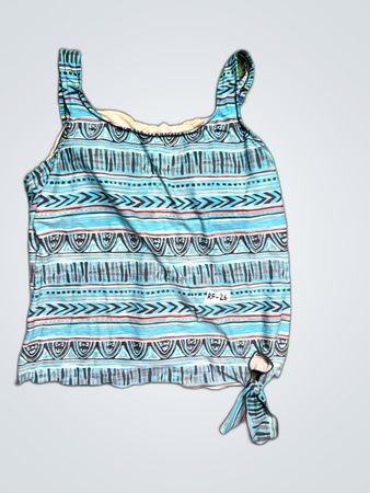 Arul Geometric Print Sleeveless Swim Top