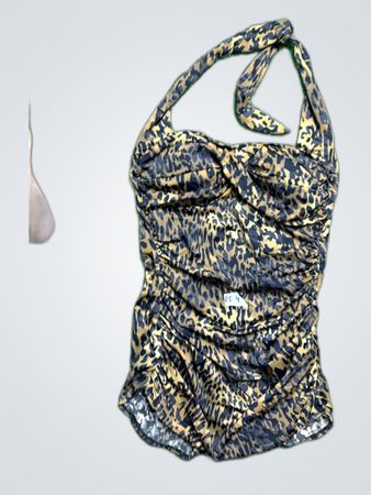 Catalina Leopard Print Halter Swimsuit Top